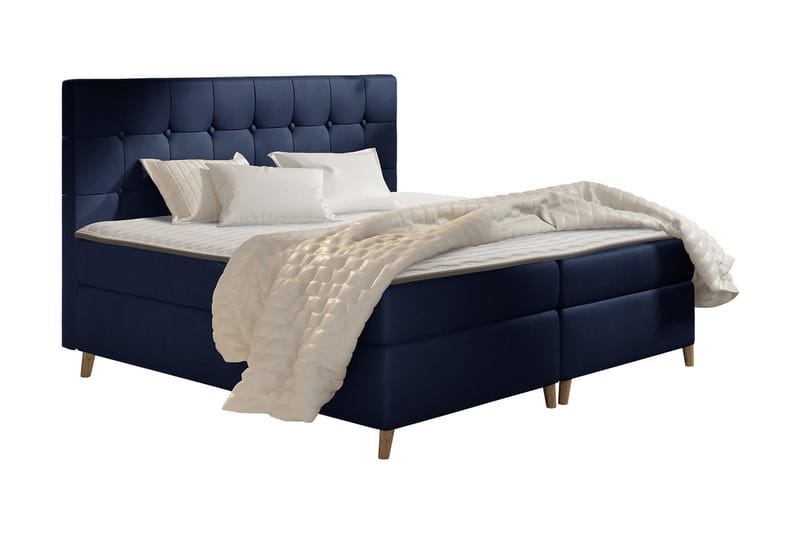 Sandham Kontinentalseng 140x200 cm - Mørkeblå - Møbler - Senger - Komplett sengepakke