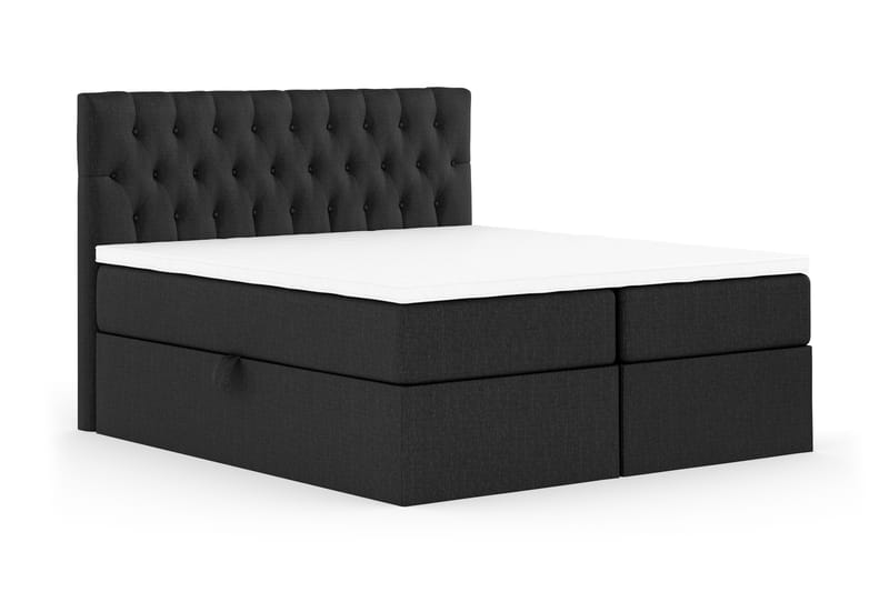 Boxy Box Bed 160x200 cm - Svart/Grå - Møbler - Senger - Seng med oppbevaring