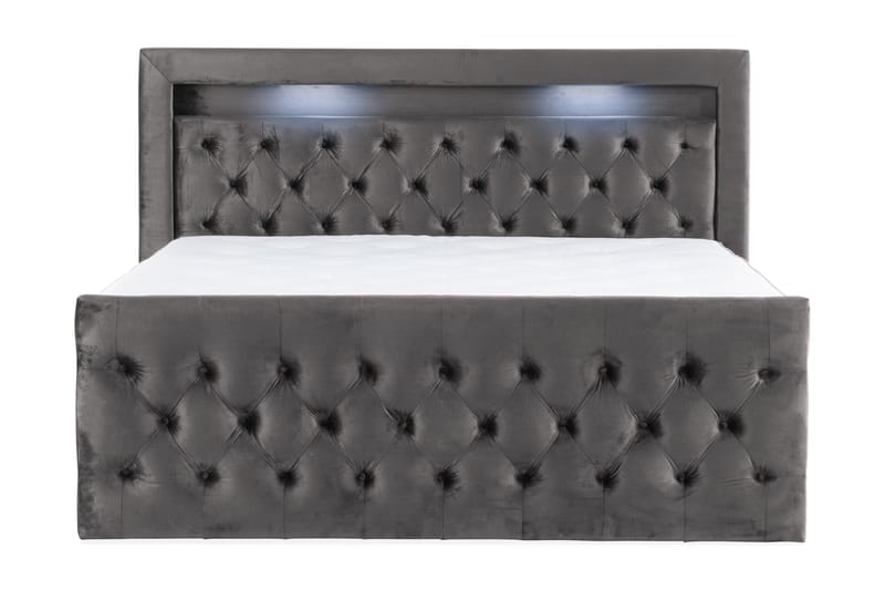 Francisco Sengepakke 160x200 med Skuffeoppbevaring - Mørkegrå - Møbler - Senger - Komplett sengepakke