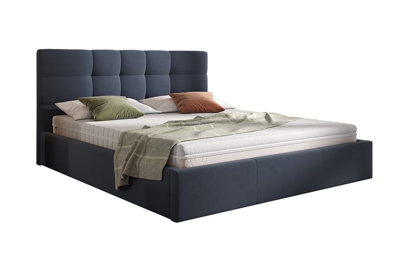 Nieres Oppbevaringsseng 160x200 cm - Mørkeblå - Møbler - Senger - Komplett sengepakke