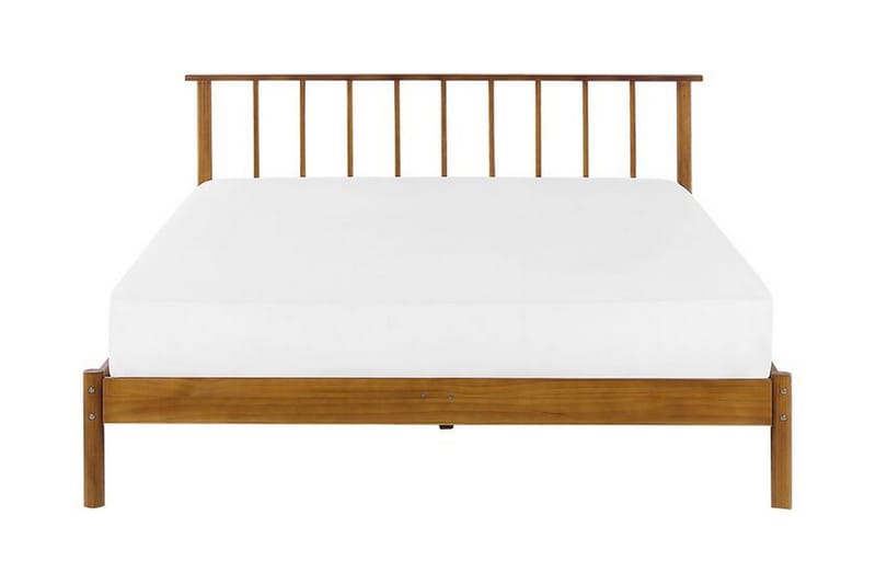 Dobbeltseng 160 x 200 cm brun BARRET - Tre/natur - Møbler - Senger - Sengeramme & sengestamme