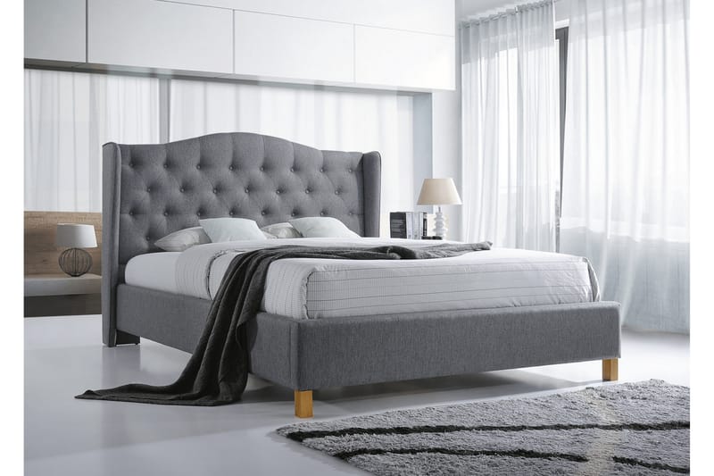 Paonia Sengeramme 160x200 cm - Grå/Tre/Natur - Møbler - Senger - Komplett sengepakke