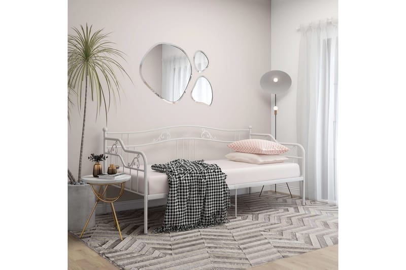 Ramme til sovesofa hvit metall 90x200 cm - Hvit - Møbler - Senger - Sengeramme & sengestamme