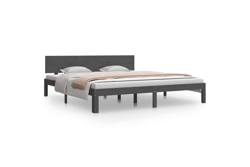 Sengeramme grå heltre 180x200 cm 6FT Super King - Grå - Møbler - Senger - Sengeramme & sengestamme