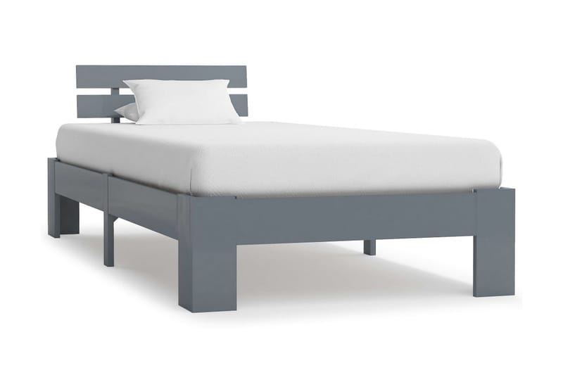 Sengeramme grå heltre furu 100x200 cm - Grå - Møbler - Senger - Sengeramme & sengestamme
