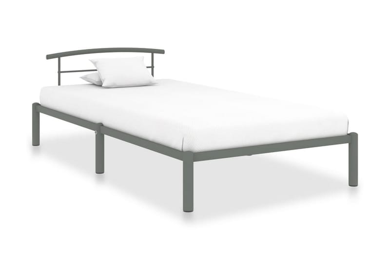 Sengeramme grå metall 100x200 cm - Møbler - Senger - Sengeramme & sengestamme