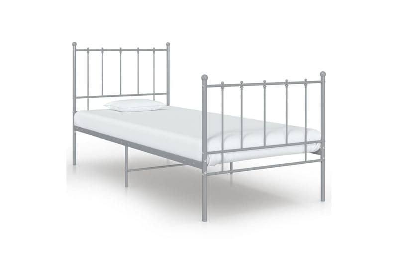 Sengeramme grå metall 100x200 cm - Grå - Møbler - Senger - Sengeramme & sengestamme