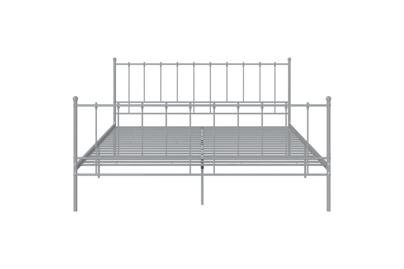 Sengeramme grå metall 140x200 cm - Grå - Møbler - Senger - Sengeramme & sengestamme