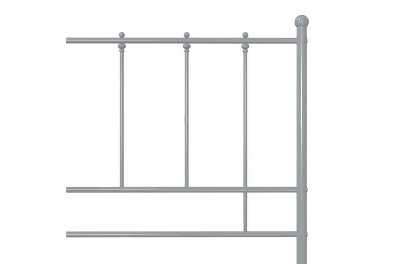 Sengeramme grå metall 140x200 cm - Grå - Møbler - Senger - Sengeramme & sengestamme