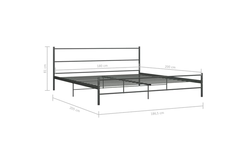 Sengeramme grå metall 180x200 cm - Møbler - Senger - Sengeramme & sengestamme