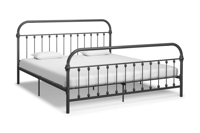Sengeramme grå metall 180x200 cm - Grå - Møbler - Senger - Sengeramme & sengestamme