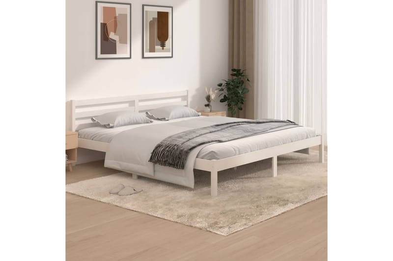 Sengeramme heltre furu 180x200 cm hvit 6FT Super King - Hvit - Møbler - Senger - Sengeramme & sengestamme