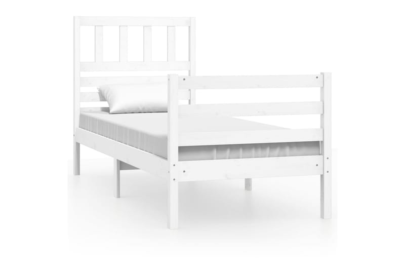 Sengeramme hvit heltre 100x200 cm - Hvit - Møbler - Senger - Sengeramme & sengestamme