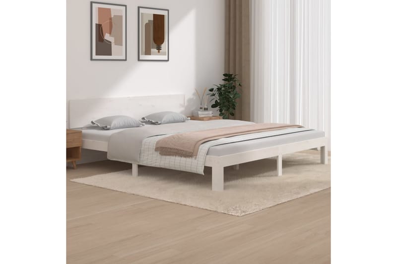 Sengeramme hvit heltre 180x200 cm 6FT Super King - Hvit - Møbler - Senger - Sengeramme & sengestamme