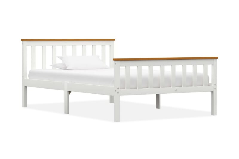 Sengeramme hvit heltre furu 120x200 cm - Møbler - Senger - Sengeramme & sengestamme