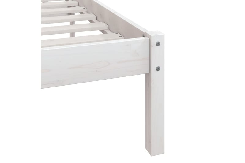 Sengeramme hvit heltre furu 90x190 cm UK Single - Hvit - Møbler - Senger - Sengeramme & sengestamme