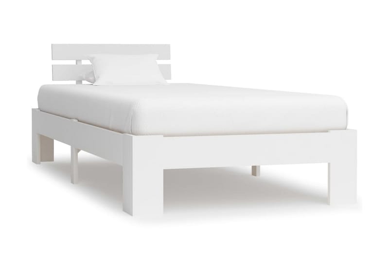 Sengeramme hvit heltre furu 90x200 cm - Hvit - Møbler - Senger - Sengeramme & sengestamme