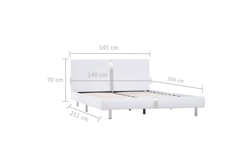 Sengeramme hvit kunstig skinn 135x190 cm - Møbler - Senger - Sengeramme & sengestamme