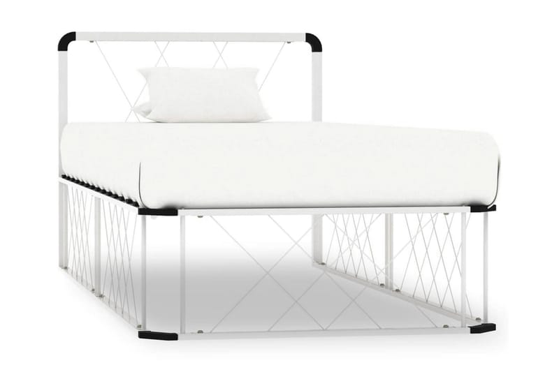 Sengeramme hvit metall 100x200 cm - Møbler - Senger - Sengeramme & sengestamme