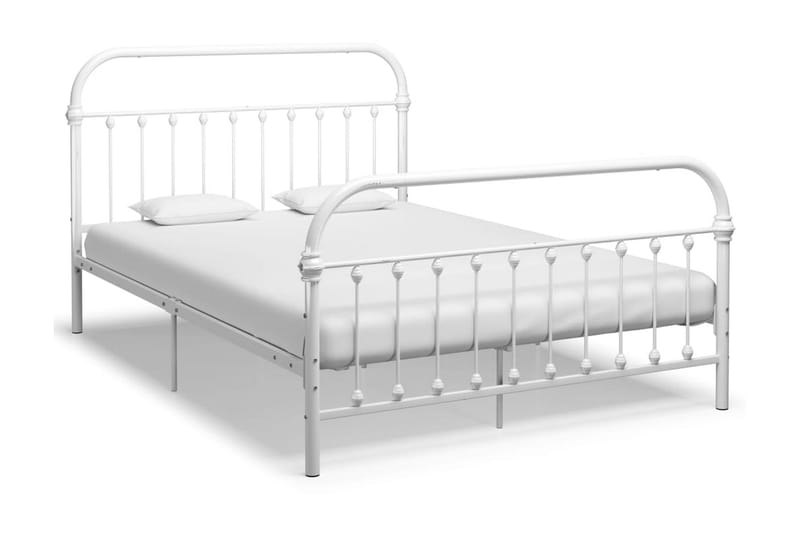 Sengeramme hvit metall 160x200 cm - Hvit - Møbler - Senger - Sengeramme & sengestamme