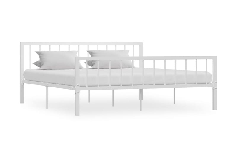 Sengeramme hvit metall 180x200 cm - Hvit - Møbler - Senger - Sengeramme & sengestamme