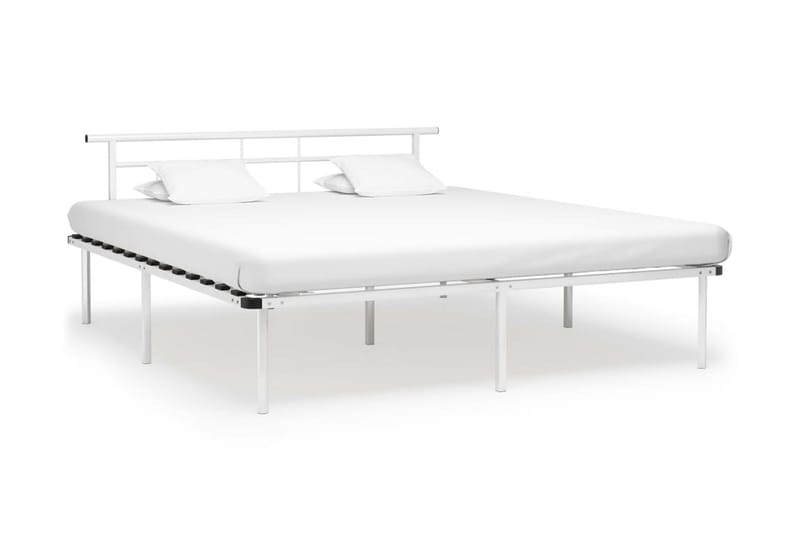 Sengeramme hvit metall 200x200 cm - Hvit - Møbler - Senger - Sengeramme & sengestamme