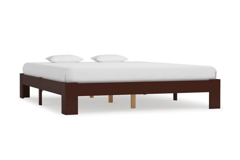 Sengeramme mørkebrun heltre furu 160x200 cm - Brun - Møbler - Senger - Sengeramme & sengestamme