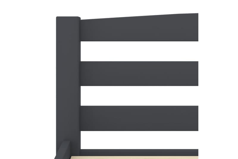 Sengeramme mørkegrå heltre furu 140x200 cm - Grå - Møbler - Senger - Sengeramme & sengestamme