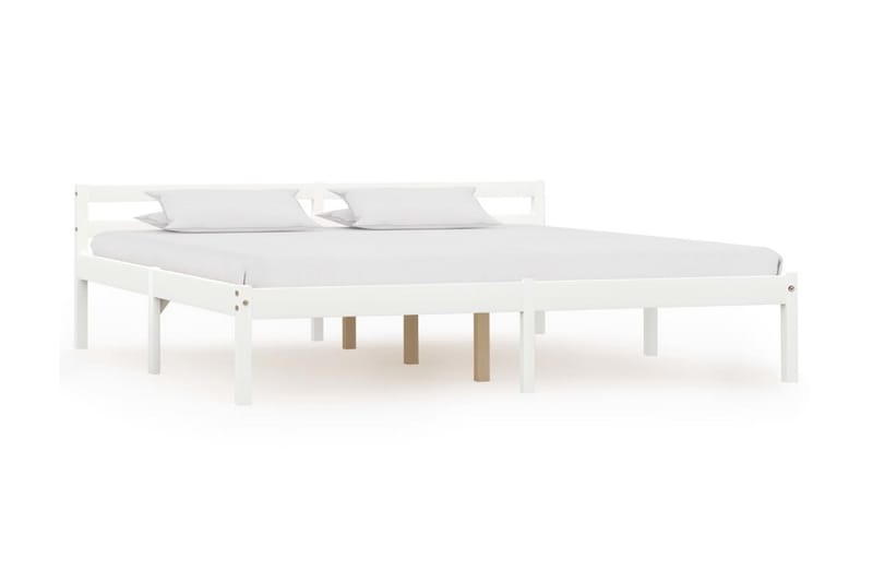 Sengeramme med 4 skuffer hvit heltre furu 160x200 cm - Hvit - Møbler - Senger - Sengeramme & sengestamme