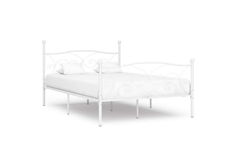 Sengeramme med spilebase hvit metall 120x200 cm - Møbler - Senger - Sengeramme & sengestamme