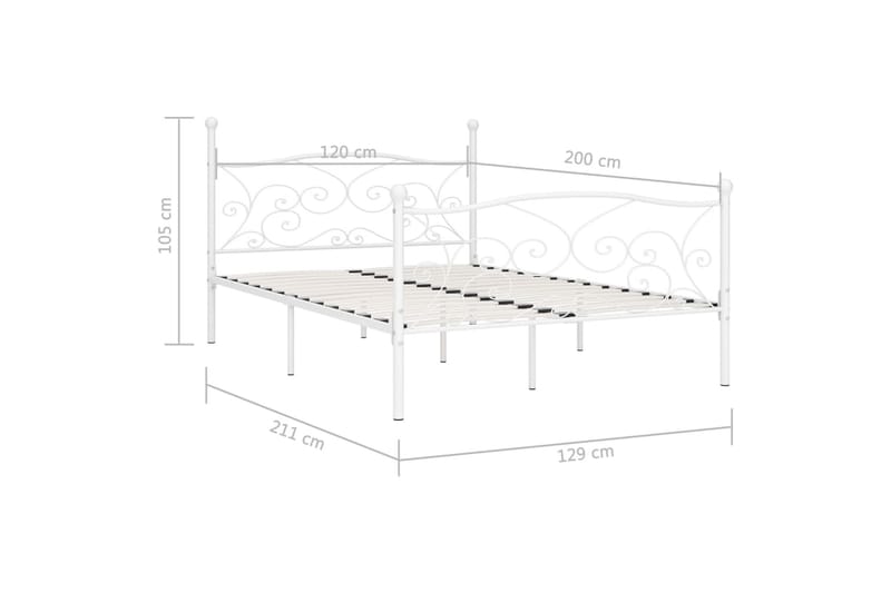 Sengeramme med spilebase hvit metall 120x200 cm - Møbler - Senger - Sengeramme & sengestamme