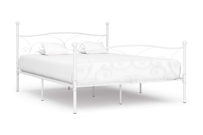 Sengeramme med spilebase hvit metall 200x200 cm - Møbler - Senger - Sengeramme & sengestamme
