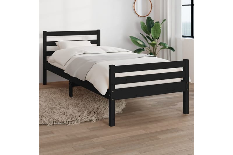 Sengeramme svart heltre 75x190 cm 2FT6 Small Single - Svart - Møbler - Senger - Sengeramme & sengestamme