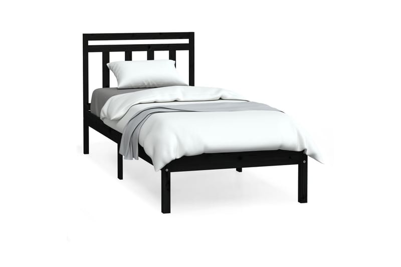 Sengeramme svart heltre 75x190 cm UK 2FT6 Small Single - Svart - Møbler - Senger - Sengeramme & sengestamme