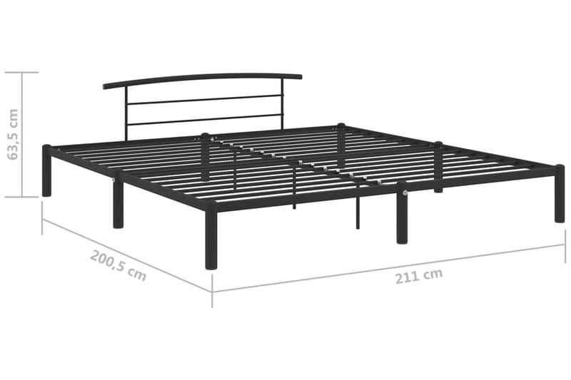 Sengeramme svart metall 200x200 cm - Møbler - Senger - Sengeramme & sengestamme