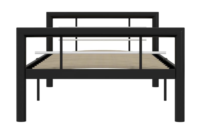 Sengeramme svart og hvit metall 100x200 cm - Svart - Møbler - Senger - Sengeramme & sengestamme