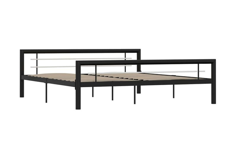 Sengeramme svart og hvit metall 180x200 cm - Svart - Møbler - Senger - Sengeramme & sengestamme