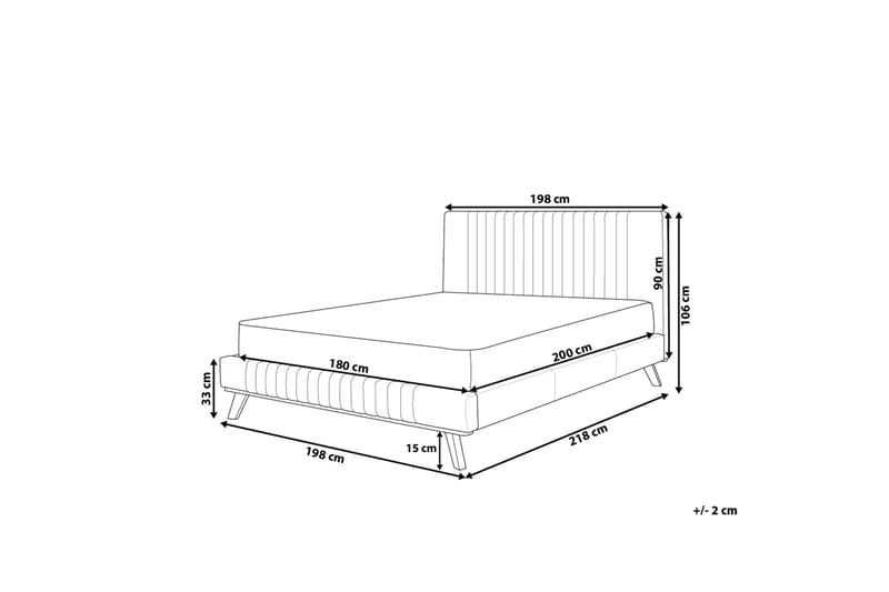 Talence Dobbeltseng 180 | 200 cm - Blå - Møbler - Senger - Sengeramme & sengestamme