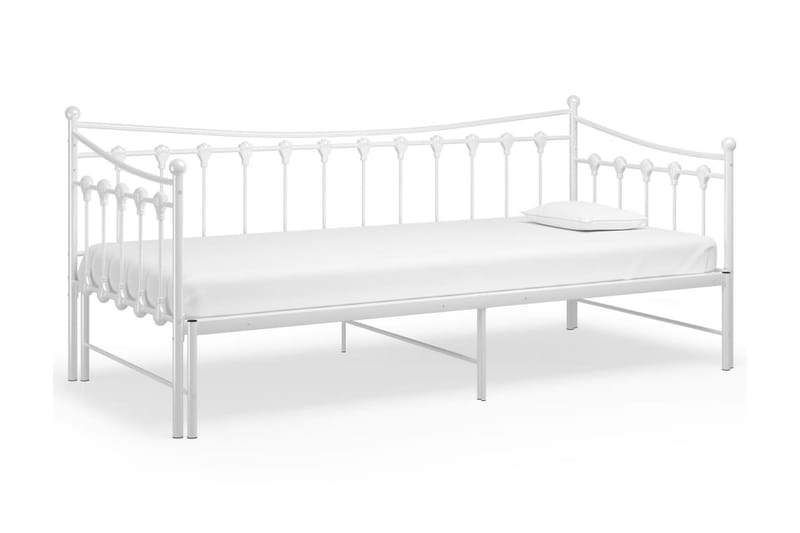 Uttrekkbar ramme til sovesofa hvit metall 90x200 cm - Hvit - Møbler - Sofaer - Sovesofaer