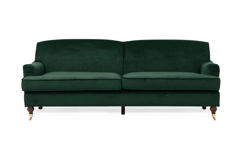 Bracknell 3-seters Sofa Fløyel - Mørkegrønn - Møbler - Sofaer - 2-4-seters sofaer