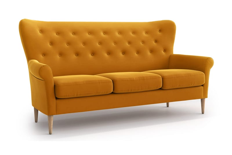 Amely 3-seters sofa - Gul - Møbler - Sofaer - Howard sofa