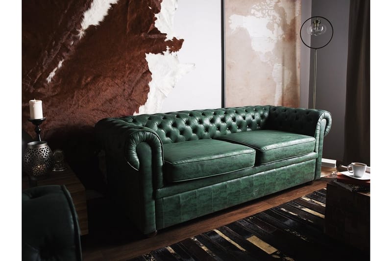 Chesterfield sofa - Grønn - Møbler - Sofaer - Sofa 3 seter