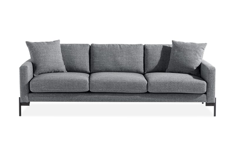 Skonsam 3-seters Sofa med Pynteputer - Mørkegrå - Møbler - Sofaer - Fløyel sofaer