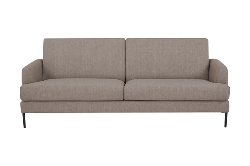 Sofa 3-seter Stoff Lysebrun / Svart - Lysebrun | Svart - Møbler - Sofaer - 3 seters sofa