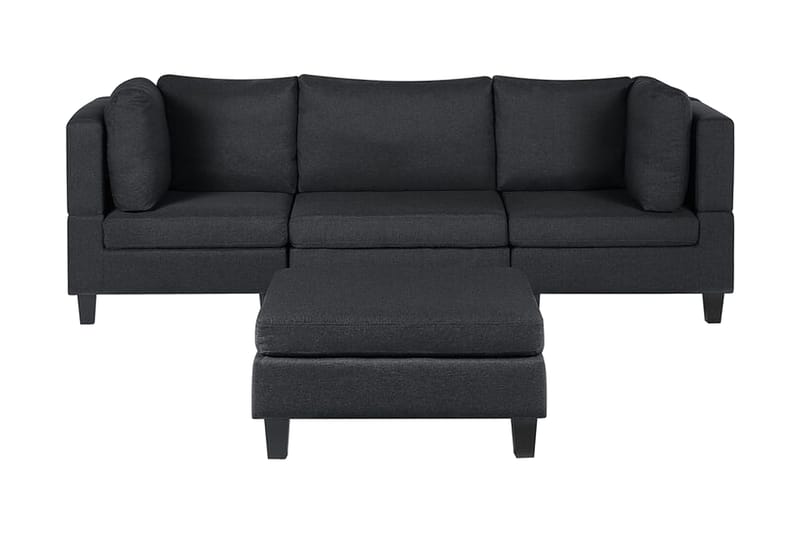 Skintebo 4-seters Sofa med Fotskammel - Mørkegrå - Møbler - Sofaer - Fløyel sofaer