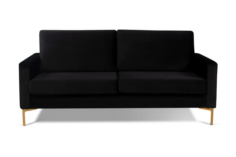 Davorin 2-seter Fløyelssofa - Svart - Møbler - Sofaer - 3 seters sofa