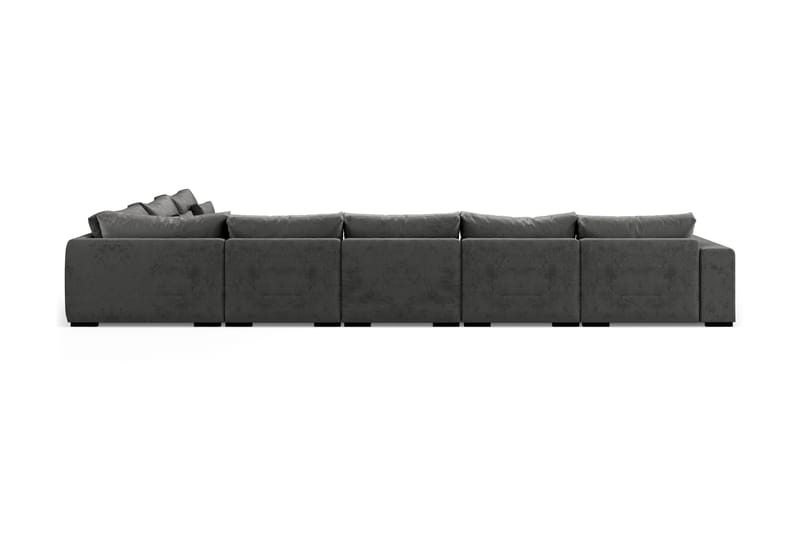 Dubai U-modulsofa Large med Divan Venstre Fløyel - Mørkegrå - Møbler - Sofaer - Fløyel sofaer
