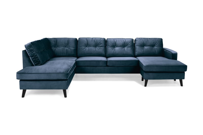Monroe U-sofa med Divan Høyre Fløyel - Midnattsblå - Møbler - Sofaer - U-sofa
