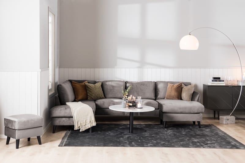 Trend U-sofa med Divan Høyre - Mørkegrå - Møbler - Sofaer - Fløyel sofaer