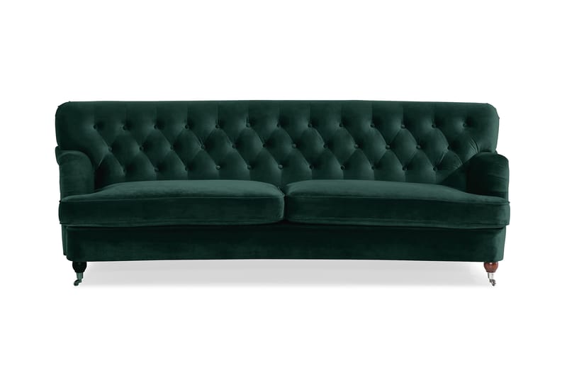 Howard Riviera Buet 3-seters Sofa Fløyel - Mørkegrønn - Møbler - Sofaer - Howard sofa